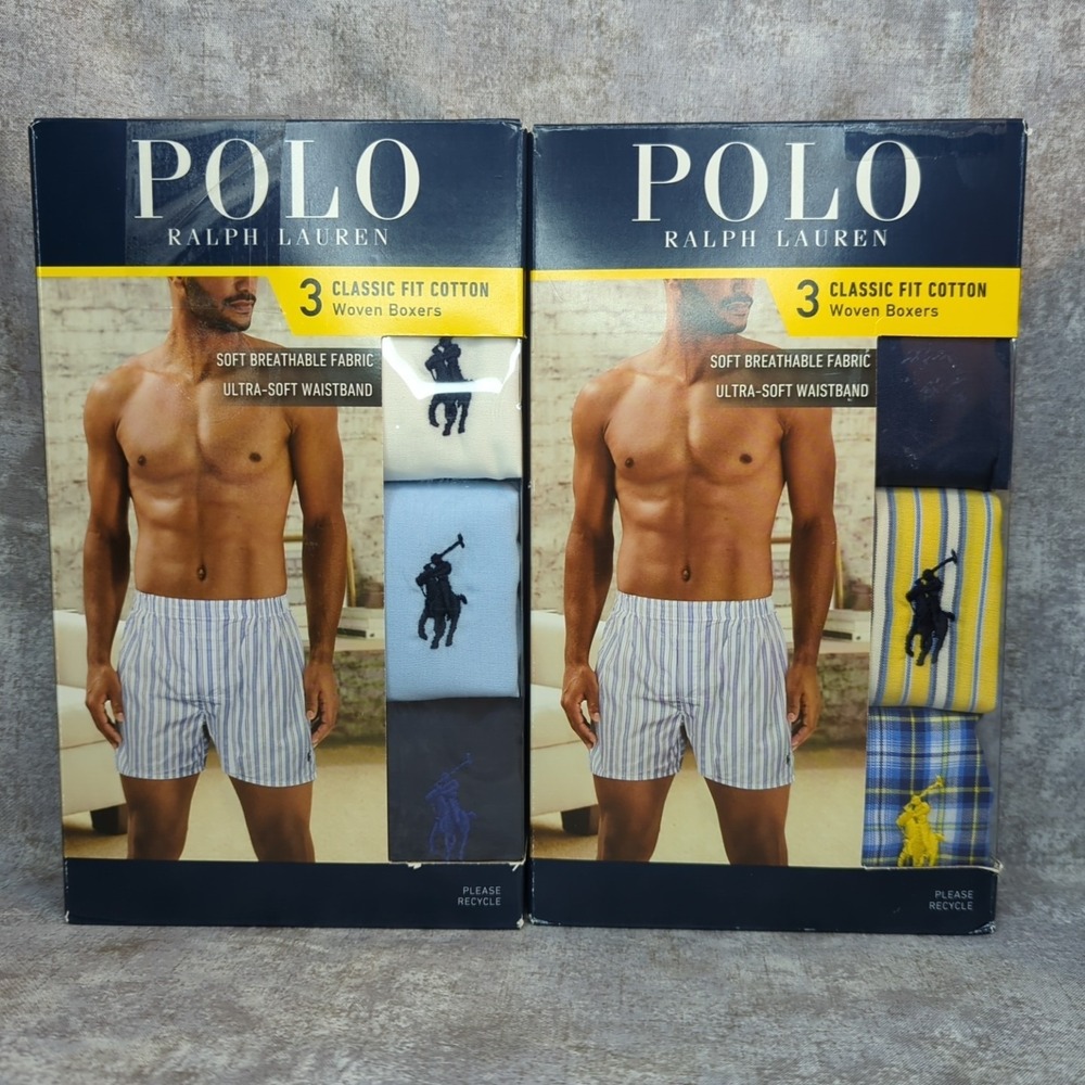 NEW Small (28-30") Mens Polo Ralph Lauren Woven Cotton Boxers Assorted- 6 Total